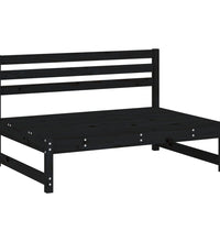 Mittelsofa Schwarz 120x80 cm Massivholz Kiefer