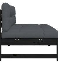Mittelsofa Schwarz 120x80 cm Massivholz Kiefer