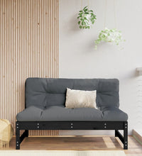 Mittelsofa Schwarz 120x80 cm Massivholz Kiefer