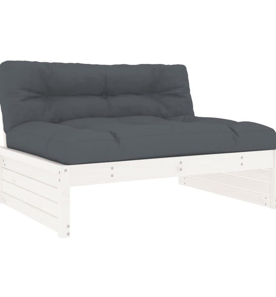 Mittelsofa Weiß 120x80 cm Massivholz Kiefer