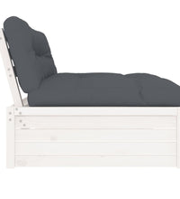 Mittelsofa Weiß 120x80 cm Massivholz Kiefer