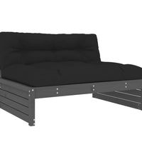 Mittelsofa Grau 120x80 cm Massivholz Kiefer
