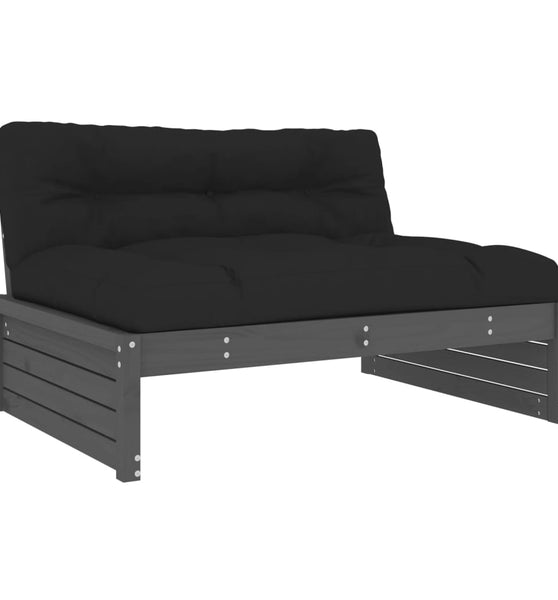 Mittelsofa Grau 120x80 cm Massivholz Kiefer