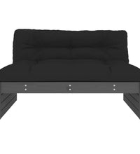 Mittelsofa Grau 120x80 cm Massivholz Kiefer