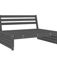 Mittelsofa Grau 120x80 cm Massivholz Kiefer