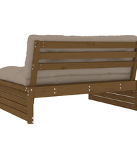 Mittelsofa Honigbraun 120x80 cm Massivholz Kiefer