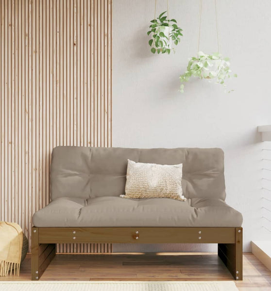 Mittelsofa Honigbraun 120x80 cm Massivholz Kiefer
