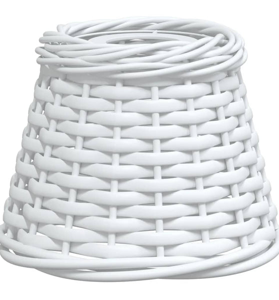 Lampenschirm Weiß Ø15x12 cm Korbweide