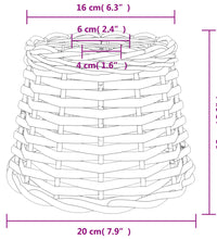 Lampenschirm Weiß Ø20x15 cm Korbweide
