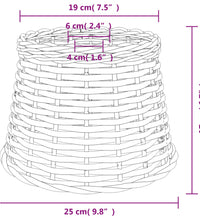 Lampenschirm Weiß Ø25x17 cm Korbweide