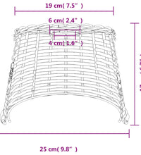 Lampenschirm Weiß Ø25x17 cm Korbweide