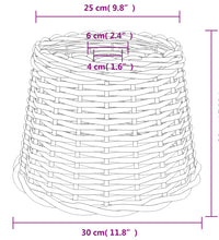 Lampenschirm Weiß Ø30x20 cm Korbweide