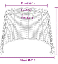 Lampenschirm Weiß Ø30x20 cm Korbweide