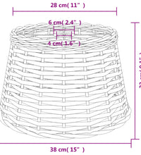 Lampenschirm Weiß Ø38x23 cm Korbweide