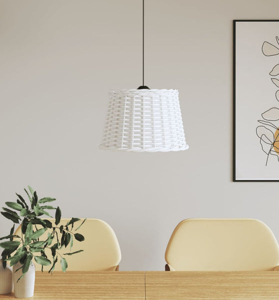 Lampenschirm Weiß Ø40x26 cm Korbweide
