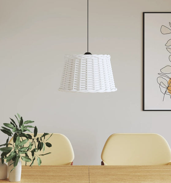 Lampenschirm Weiß Ø45x28 cm Korbweide