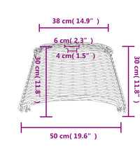 Lampenschirm Weiß Ø50x30 cm Korbweide