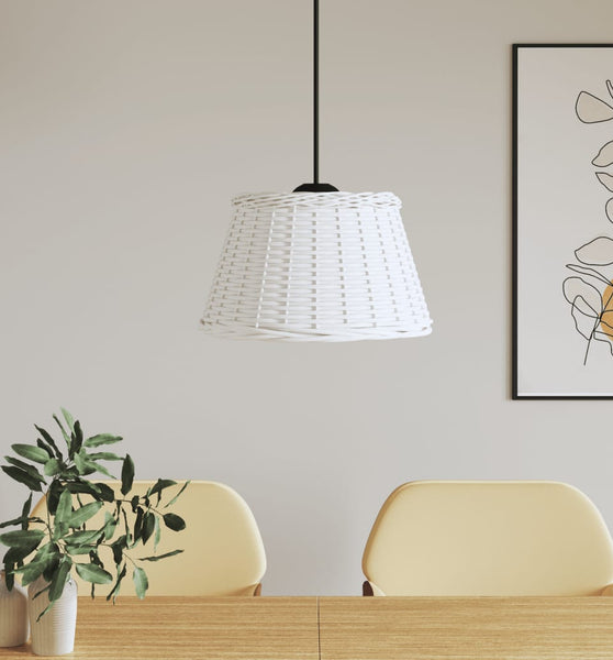 Lampenschirm Weiß Ø50x30 cm Korbweide