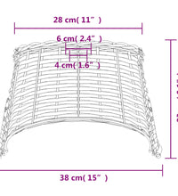 Lampenschirm Braun Ø38x23 cm Korbweide