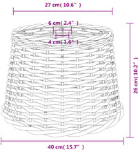 Lampenschirm Weiß Ø40x26 cm Korbweide