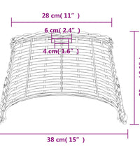 Lampenschirm Braun Ø38x23 cm Korbweide