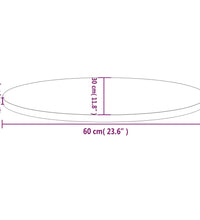Tischplatte Weiß 60x30x2,5 cm Massivholz Kiefer Oval