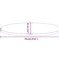 Tischplatte 70x35x2,5 cm Massivholz Kiefer Oval