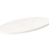Tischplatte Weiß 70x35x2,5 cm Massivholz Kiefer Oval