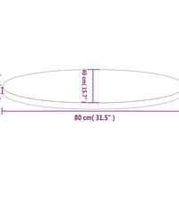 Tischplatte 80x40x2,5 cm Massivholz Kiefer Oval