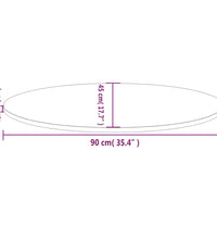 Tischplatte 90x45x2,5 cm Massivholz Kiefer Oval