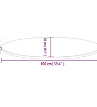 Tischplatte 100x50x2,5 cm Massivholz Kiefer Oval