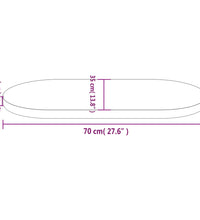 Tischplatte 70x35x2,5 cm Massivholz Kiefer Oval