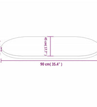 Tischplatte 90x45x2,5 cm Massivholz Kiefer Oval