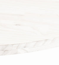 Tischplatte Weiß 90x45x2,5 cm Massivholz Kiefer Oval