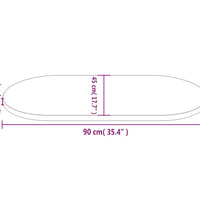 Tischplatte Weiß 90x45x2,5 cm Massivholz Kiefer Oval