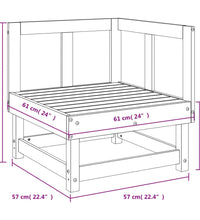 Garten-Ecksofa Weiß Massivholz Kiefer