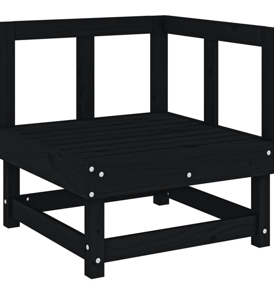 Garten-Ecksofa Schwarz Massivholz Kiefer