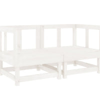 Garten-Ecksofas 2 Stk. Weiß Massivholz Kiefer