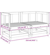 Garten-Ecksofas 2 Stk. Grau Massivholz Kiefer