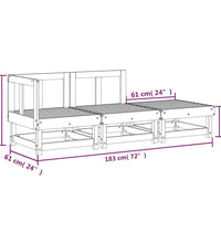 3-tlg. Garten-Lounge-Set Massivholz Douglasie