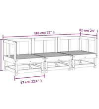 3-tlg. Garten-Lounge-Set Kiefernholz Imprägniert