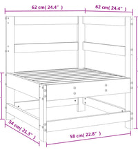 Garten-Ecksofa Weiß Massivholz Kiefer