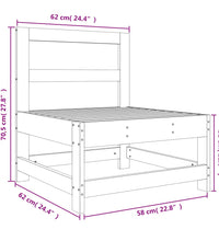 Garten-Mittelsofa Massivholz Douglasie