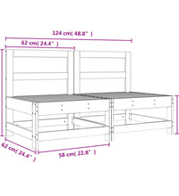 Garten-Mittelsofas 2 Stk. Kiefernholz Imprägniert