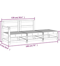 3-tlg. Garten-Lounge-Set Massivholz Kiefer