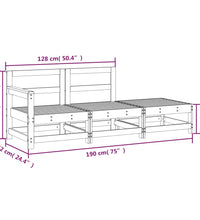 3-tlg. Garten-Lounge-Set Grau Massivholz Kiefer