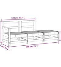 3-tlg. Garten-Lounge-Set Massivholz Douglasie