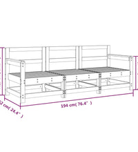 3-tlg. Garten-Lounge-Set Massivholz Kiefer