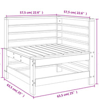 Garten-Ecksofa Weiß Massivholz Kiefer