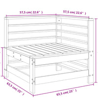 Garten-Ecksofa Schwarz Massivholz Kiefer